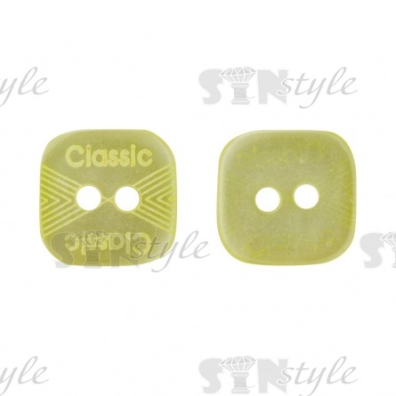 Пуговица пластиковая на два прокола, размер 20L, цвет салатовый фото 1