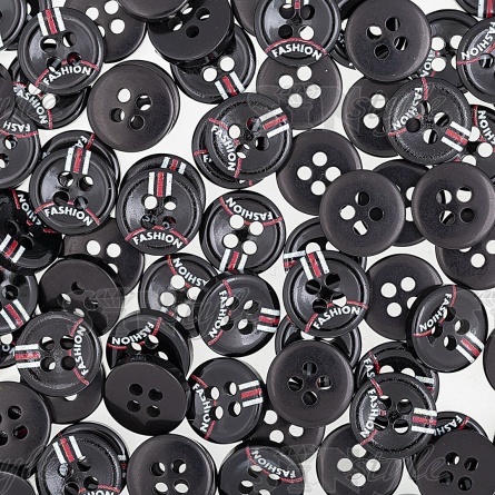 Пуговица пластиковая на четыре прокола, размер 18L, цвет черный фото 3