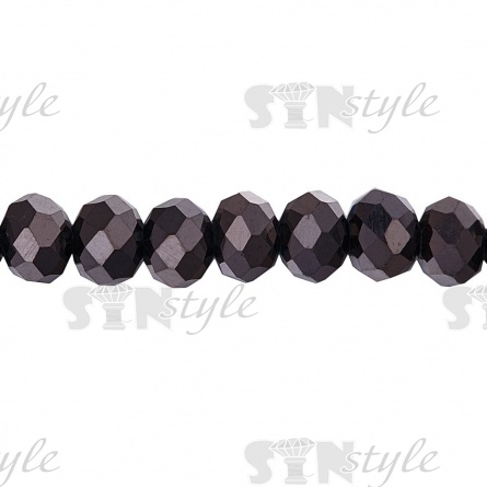 Бусины граненые Рондель (стекло), цвет кофе (80), 6 мм, 100 шт/нить фото 2