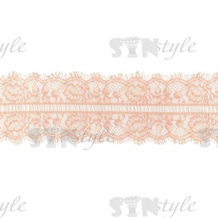 Кружево "Французское", ширина 115 мм, цвет светлый грязно-розовый, длина 3 метра фото 1