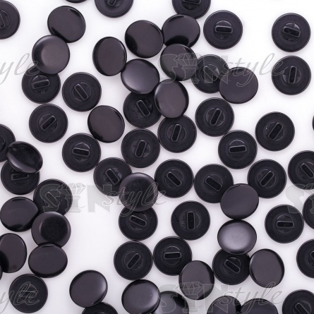 Пуговица пластиковая на ножке, черная, 24L фото 3