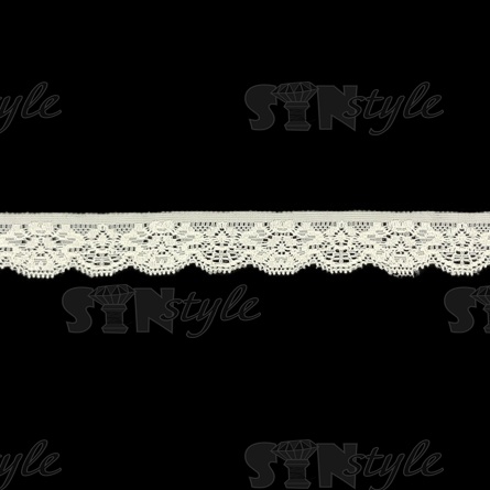 Кружево эластичное, ширина 25 мм, цвет шампань, намотка 15 ярдов, материал лайкра  фото 1