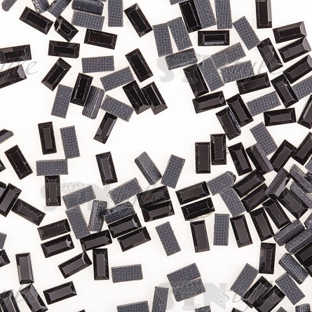Стразы термоклеевые стеклянные Crystal, размер 2,5х5 мм, цвет черный, 480 шт/уп  фото 1
