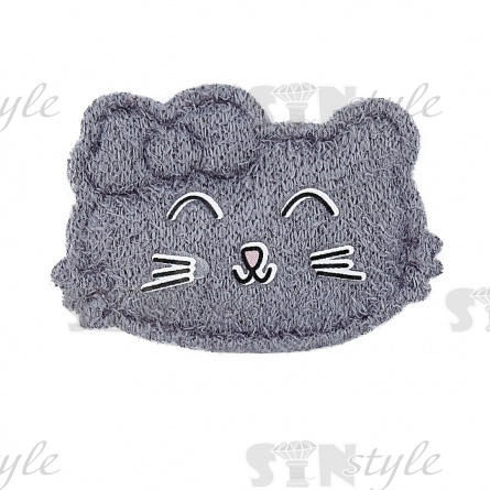 Аппликация 3D "Котик", цвет серый, размер 35х24 мм фото 1