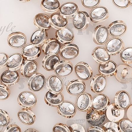 Пуговица пластиковая на ножке, цвет золотой+белый, размер 20L фото 3