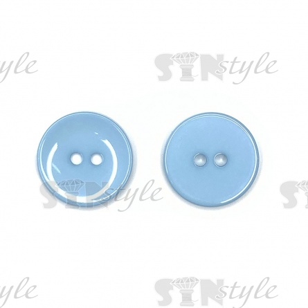 Пуговица пластиковая на два прокола, размер 40L, цвет голубой фото 1