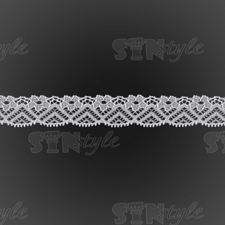 Кружево эластичное, ширина 20 мм, цвет белый, намотка 20 ярдов фото 2