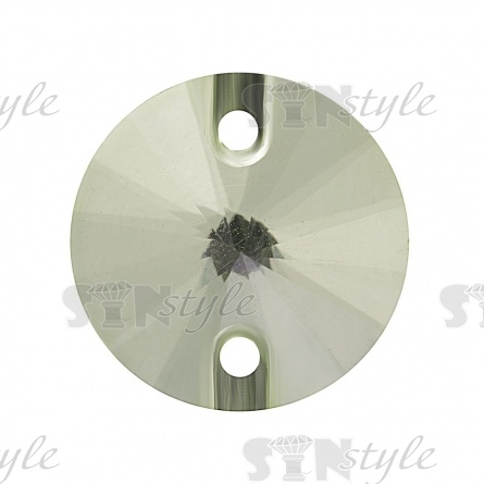 Стразы пришивные стеклянные, форма круг, цвет (салатовый) №27, диаметр 12 мм фото 1