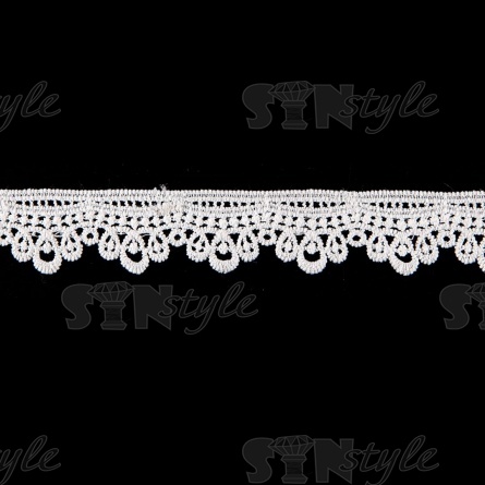 Кружево ажурное матовая нить, ширина 25 мм, цвет белый, намотка 15 ярдов фото 2