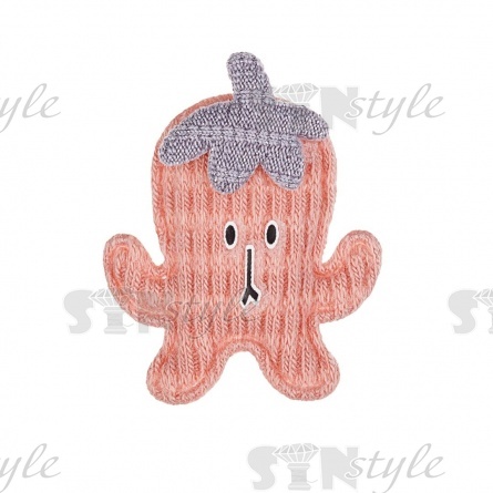 Аппликация 3D "Осьминожек", цвет грязно-розовый, размер 25х30 мм фото 1