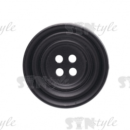 Пуговица пластиковая на четыре прокола, размер 40L, цвет черный фото 2