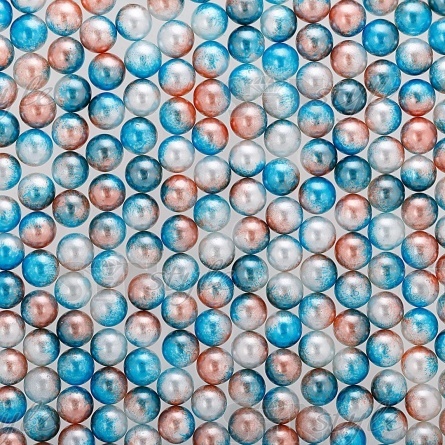 Бусины под жемчуг прибивные с градиентом, размер 6 мм, цвет бирюзовый с терракотовым, вес 500 г  фото 1