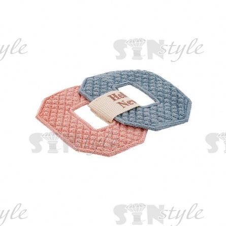 Аппликация 3D, цвет грязно-розовый+серый, размер 40х32 мм фото 2