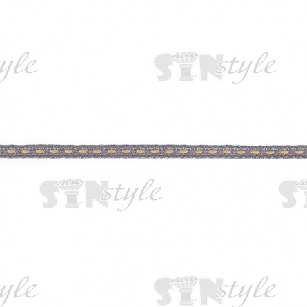 Тесьма отделочная, ширина 4 мм, цвет серый, намотка 500 ярдов фото 1