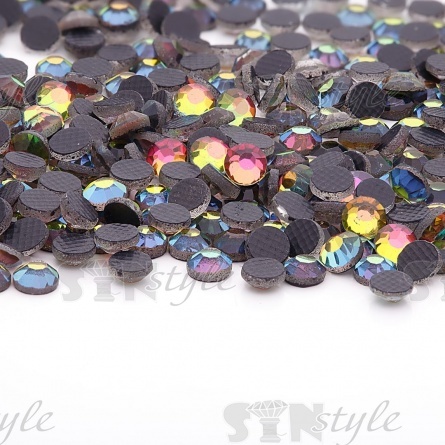 Стразы термоклеевые стеклянные SS10, форма круг, цвет розовый радужный (голография), 1440 шт/уп  фото 3