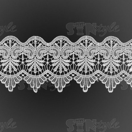 Кружево ажурное, нежная воздушная гирлянда с резными краями, ширина 120 мм, цвет белый, намотка 15 ярдов фото 1