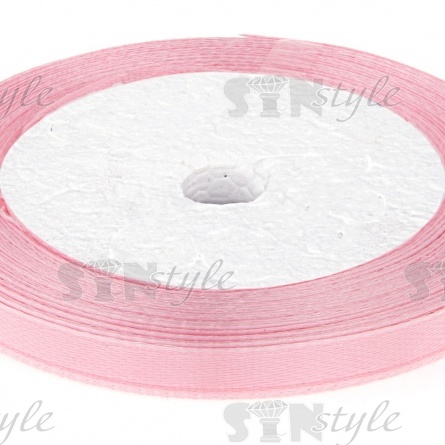 Декоративная лента атласная, ширина 6 мм, намотка 25 ярдов, цвет розовый (№149) фото 2