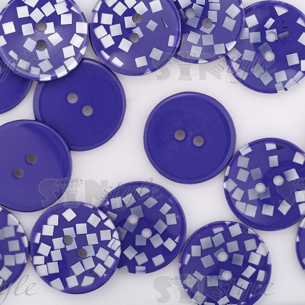 Пуговица пластиковая на два прокола, размер 60L, цвет фиолетовый фото 4