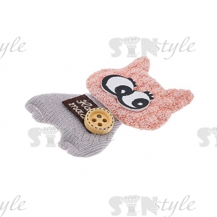 Аппликация 3D "Котик", цвет грязно-розовый+серый, размер 50х35 мм фото 2