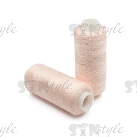 Нитки полиэстер 40/2, цвет №1542 (светлый розово-персиковый), катушка 400Y фото 1