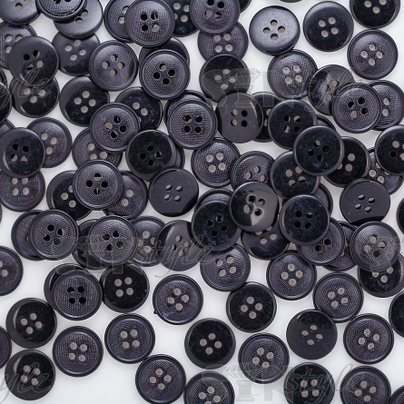 Пуговица пластиковая на четыре прокола, размер 24L, цвет черный фото 4