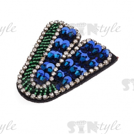 Аппликация с элементами из бисера и страз "LOVE", высота 60 мм фото 8