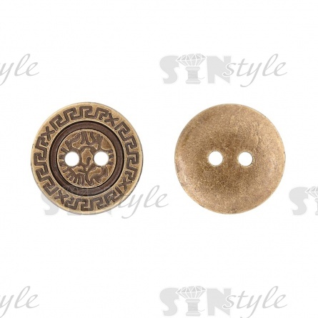 Пуговица пластиковая на два прокола, бронзовая, 20L фото 1