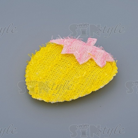 Аппликация 3D "Ягодка", цвет желтый+розовый, размер 35х40 мм фото 2