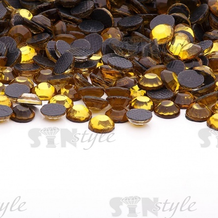 Стразы термоклеевые акриловые SS16, цвет желтый, 20160шт фото 1