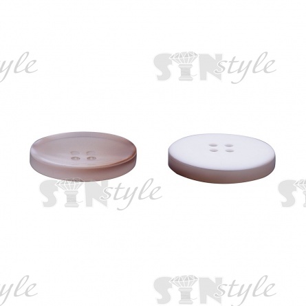 Пуговица пластиковая на четыре прокола, размер 48L, перламутровая, цвет бежевый гридиент фото 3