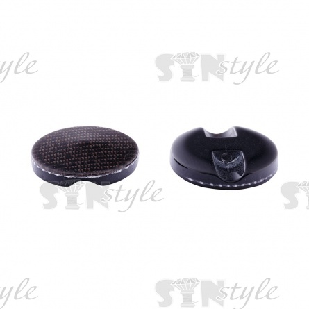 Пуговица пластиковая на полуножке, размер 24L, цвет темно-коричневый с блестками фото 2