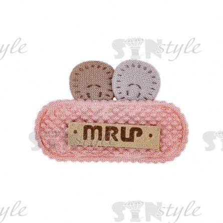 Аппликация 3D "Рамка с ушками", цвет грязно-розовый, размер 43х27 мм фото 1