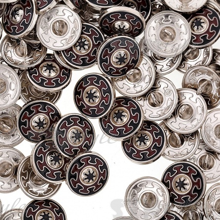 Пуговица металлическая на ножке, никель/черный, 34L фото 3