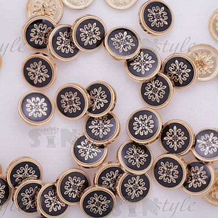 Пуговица металлическая на ножке, золотая с черным, 32L фото 3