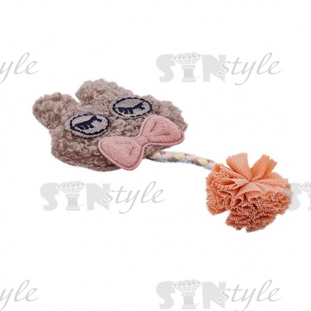 Аппликация 3D "Зайчик", цвет серый+грязно-розовый, размер 50х110 мм фото 2