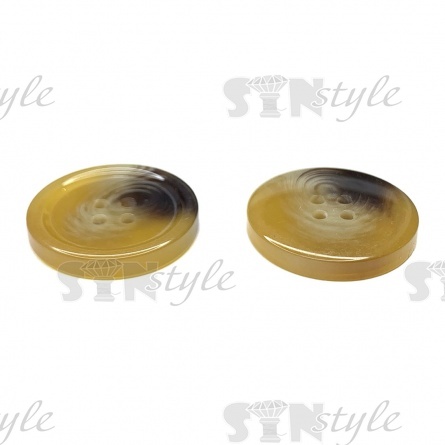 Пуговица пластиковая на четыре прокола, размер 32L, цвет желто-коричневый фото 2