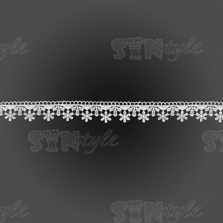 Кружево ажурное матовая нить, ширина 30 мм, цвет белый, намотка 30 ярдов фото 1