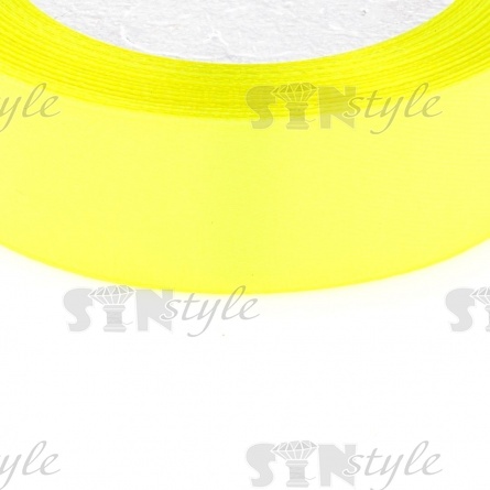 Декоративная лента атласная ширина 25 мм, намотка  25Y, цвет ярко-желтый (№058) фото 2