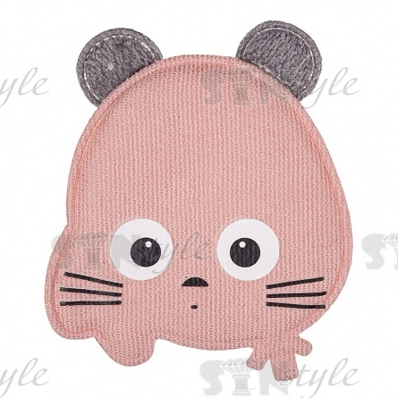 Аппликация 3D "Мышка", цвет грязно-розовый, размер 50х60 мм фото 1