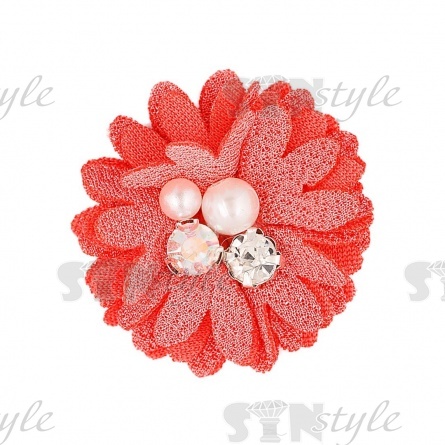 Цветочки декоративные, цвет кораловый, размер 40 мм,  фото 1