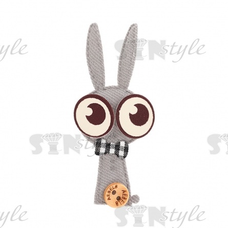 Аппликация 3D "Зайчик", цвет серый, размер 28х55 мм фото 1