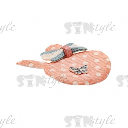 Аппликация 3D "Зайчик", цвет грязно-розовый, размер 45х55 мм фото 2