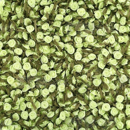 Цветочек из атласной ленты, салатовый, размер 15 мм фото 3