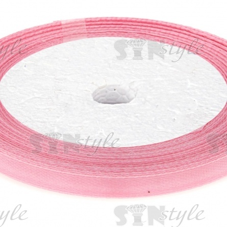 Декоративная лента атласная, ширина 6 мм, намотка 25 ярдов, цвет розовый (№094) фото 2