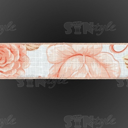 Декоративная лента с цветочным принтом, цвет голубой, ширина 40 мм, намотка 20 ярдов фото 3