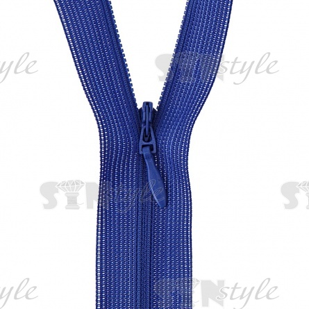 Молния спираль, тип 3, потайная, неразъемная, основа капрон, длина 50 см, цвет 340 (электрик), бегунок цвета основы фото 2