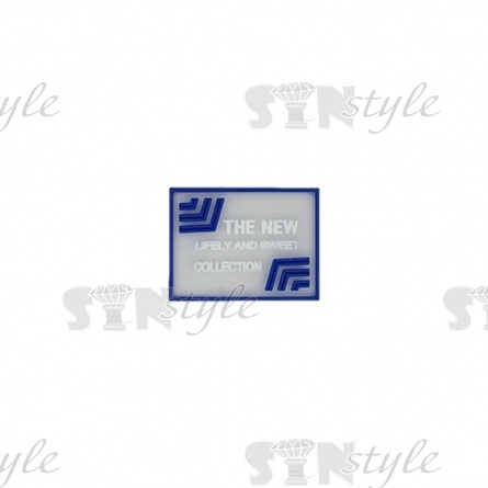 Аппликация пришивная ПВХ, размер 40х30 мм, цвет синий фото 1