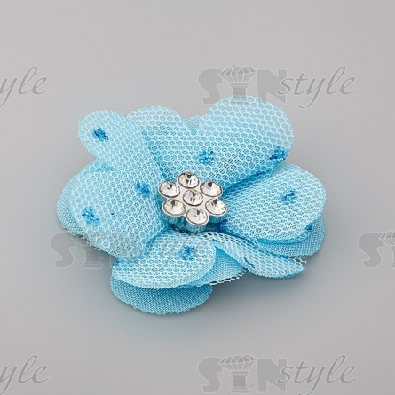 Цветочки декоративные, цвет голубой, размер 40 мм,  фото 2