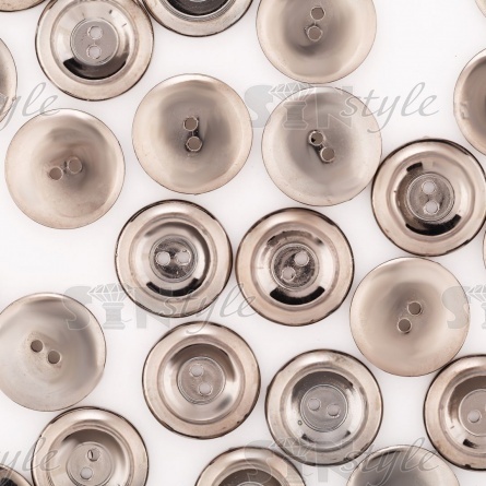 Пуговица пластиковая на два прокола, цвет темный никель, размер 40L фото 4