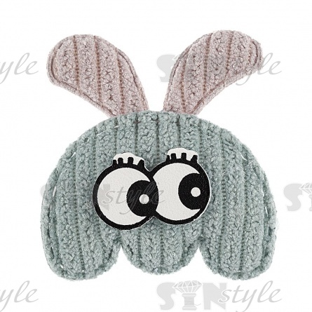 Аппликация 3D "Зайчик", цвет зеленый, размер 40х43 мм фото 1